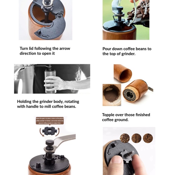 AKIRAKOKI Manual Coffee Grinder Wooden Cast Iron Burr - Picture 5 of 16